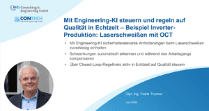 Startfolie_Vortrag- Mit Engineering-KI steuern und regeln auf Qualität in Echtzeit – am Beispiel Inverterproduktion-Laserschweißen